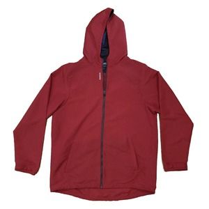 Reebok Jacket Men's Size Extra Large Red Hooded Full Zip Windbreaker‎